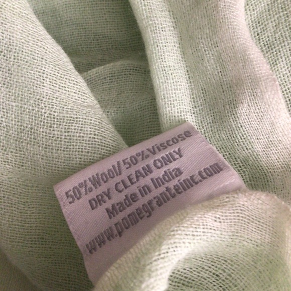 Pomegranate wool scarf women green India Mint Green Wool-Blend Scarf - Picture 5 of 5